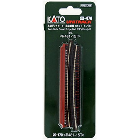 KATO 19 in. N Curved Deck Girder Model BridgeRed KAT20-470